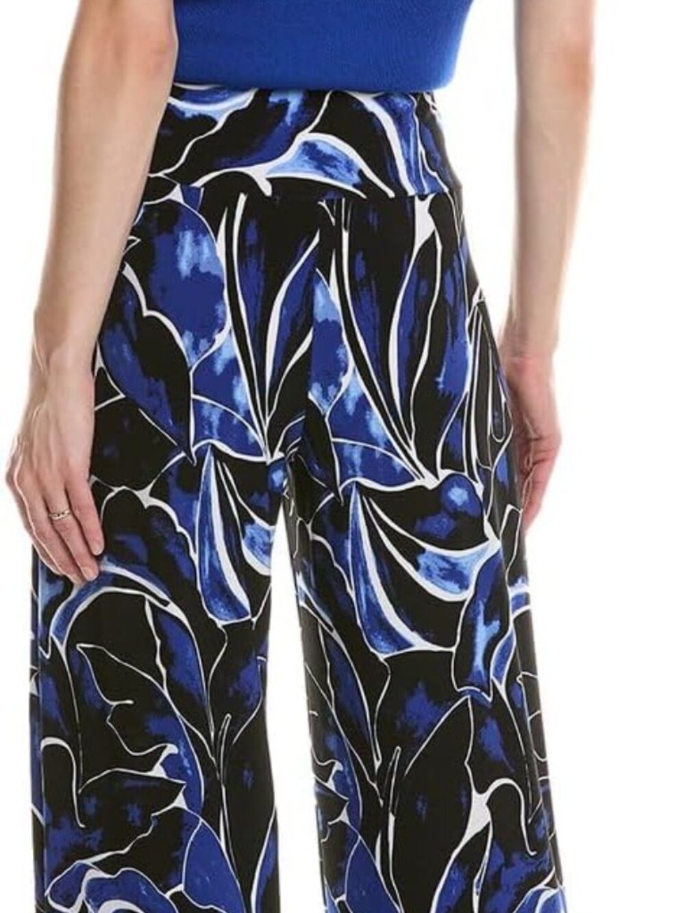 Anne Klein Black Palazzo Wide Leg Pants Stretchy Sz L NWT - Picture 2 of 9